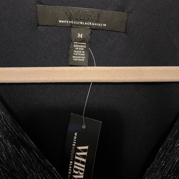 White House Black Market Blue Ruched Wrap Dress - Picture 3 of 11